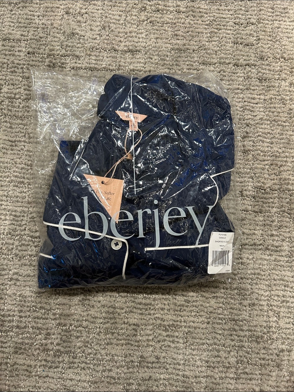 Eberjey Gisele TENCEL™ Modal Shortie Short PJ Set Navy XS - Picture 4 of 5